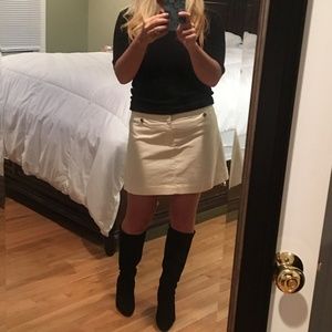 Lilly Pulitzer Cream Corduroy A-Line Mini Skirt